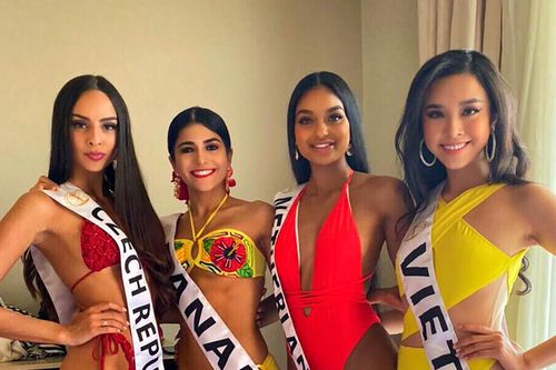 Á hậu Thúy An diện bikini lấn át dàn đối thủ để lộ mỡ thừa, hình xăm ở Miss Intercontinental