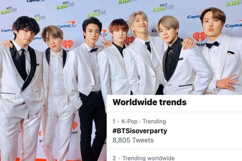 Từ khóa #BTSIsOverParty leo lên #1 Trending nhưng không liên quan gì đến nhóm nhạc nam nhà Big Hit