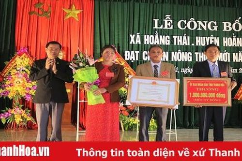 Xã Hoằng Thái (Hoằng Hóa) đón Quyết định công nhận xã đạt chuẩn nông thôn mới