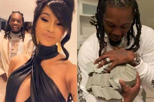 Cardi B tặng chồng bao tải tiền trong ngày sinh nhật