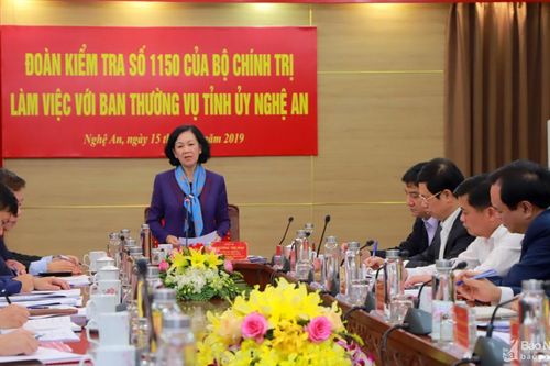 Trưởng đoàn kiểm tra của Bộ Chính trị: Nghệ An nghiêm túc, quyết liệt trong đổi mới, sắp xếp bộ máy
