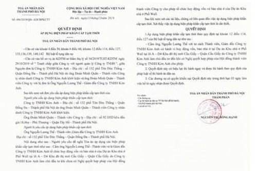 Tòa áp dụng biện pháp khẩn cấp là cần thiết