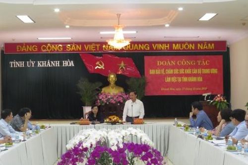 Ban Bảo vệ, chăm sóc sức khỏe cán bộ Trung ương làm việc với tỉnh Khánh Hòa