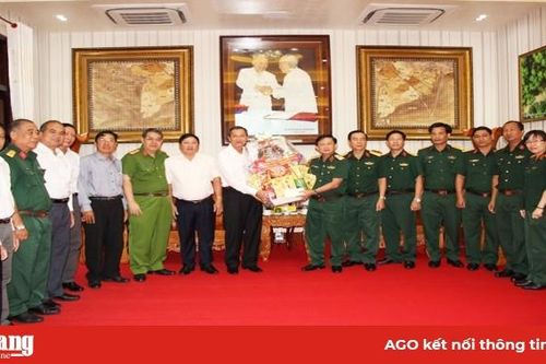 Phó Chủ tịch UBND tỉnh Lê Văn Nưng thăm, chúc mừng cán bộ, chiến sĩ lực lượng vũ trang Bộ Tư lệnh Quân khu 9