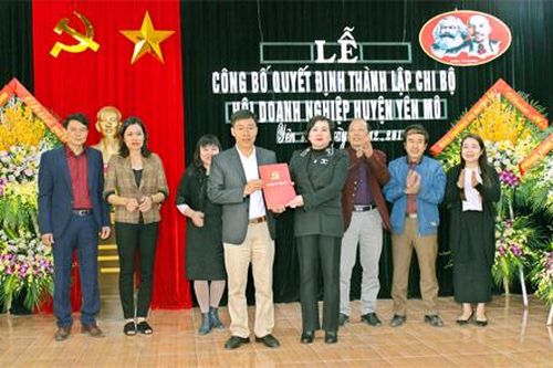Yên Mô nỗ lực thành lập tổ chức đảng trong doanh nghiệp ngoài khu vực Nhà nước