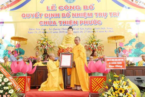 Đắk Nông : Bổ nhiệm trụ trì chùa Thiện Phước