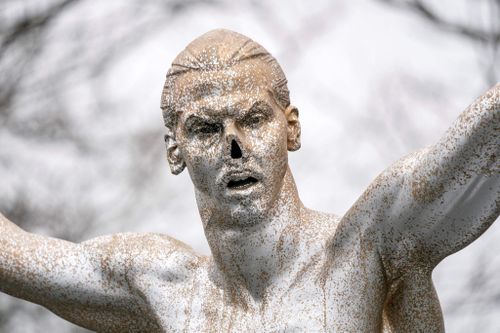 Tượng Ibra bị CĐV quá khích cắt mũi