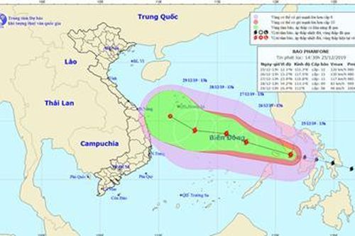 Bão Phanfone liên tục tăng cấp, khả năng đêm nay vào biển Đông