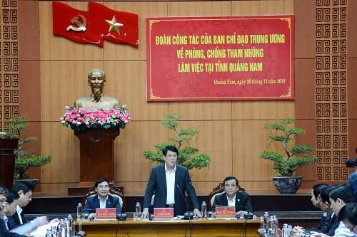 Ban Chỉ đạo TƯ về phòng, chống tham nhũng làm việc tại Quảng Nam