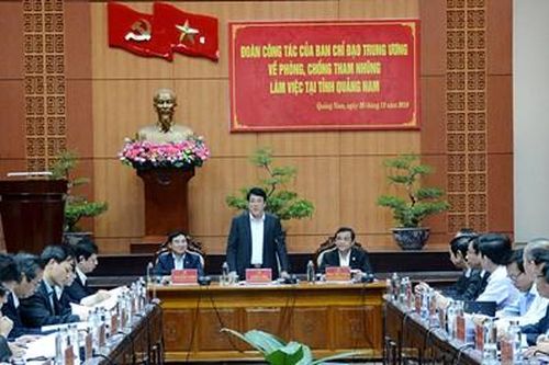 Đoàn công tác Ban Chỉ đạo Trung ương về phòng, chống tham nhũng làm việc tại tỉnh Quảng Nam
