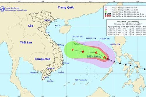 Bão số 8 (Phanfone) ít có khả năng di chuyển vào đất liền nước ta