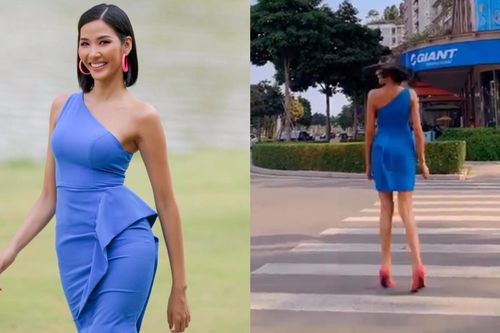 Tranh thủ 30 giây đèn đỏ, Hoàng Thùy tung màn 'Bamboo walk' ở ngã tư đường khiến ai cũng tấm tắc