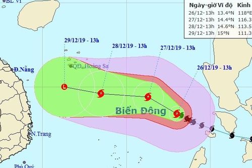 Bão Phanfone ít có khả năng di chuyển vào đất liền