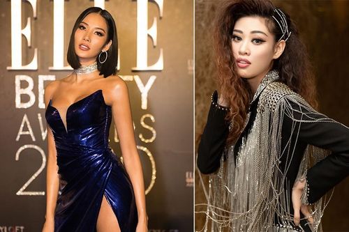 Hoàng Thùy diện váy xẻ đùi táo bạo, Khánh Vân trang phục tua rua lạ mắt