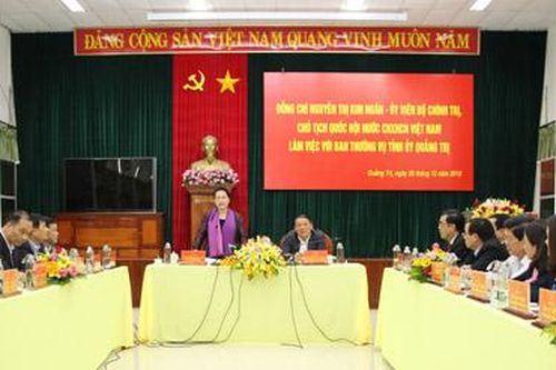 Chủ tịch Quốc hội làm việc với Ban Thường vụ Tỉnh ủy Quảng Trị