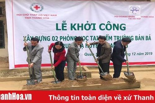 Khởi công xây dựng 2 phòng học tại bản Bá (Trung Hạ, Quan Sơn)