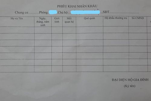 Phiếu khai nhân khẩu '3 không'!