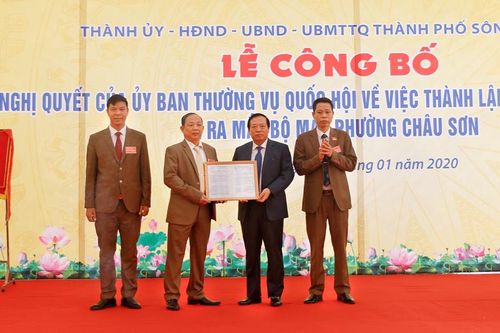 Công bố Nghị quyết của Ủy ban Thường vụ Quốc hội về việc thành lập phường Châu Sơn