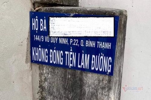 Nữ chủ hộ ở TP.HCM bị bêu tên vì không đóng 3 triệu làm đường