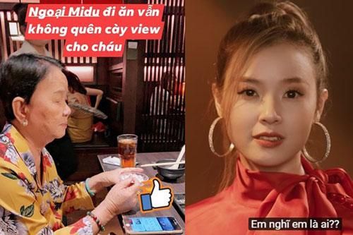 Hiếm có ai được hậu thuẫn 'êm ái' như Midu: Bà ngoại vừa đi ăn vẫn bật điện thoại cày view MV nói về tình cũ cho cháu gái