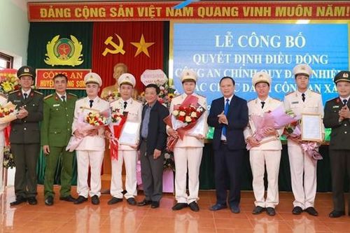 Công an huyện Hương Sơn điều động 20 Công an chính quy về 8 xã