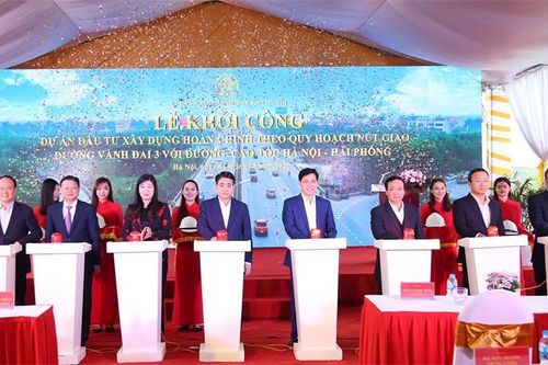 Khởi công dự án nút giao đường Vành đai 3 với cao tốc Hà Nội - Hải Phòng