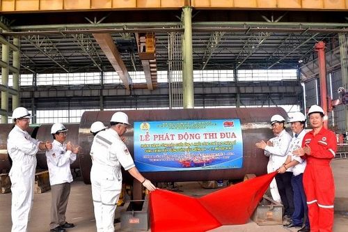 Xí nghiệp Xây lắp phát động thi đua Hoàn thành hạng mục cuốn ống và khởi công chế tạo công trình giàn Đầu giếng BK-21, mỏ Bạch Hổ