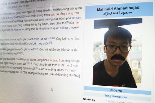 Cựu tổng thống Iran bị thay ảnh thanh niên có râu trên Wikipedia