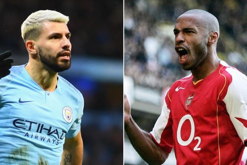 Sergio Aguero san bằng thành tích ghi bàn của Thierry Henry