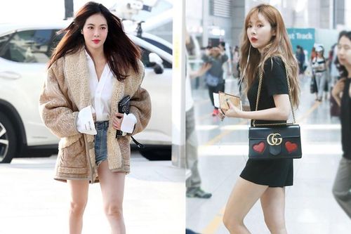 HyunA được khen luôn mặc đồ đẹp, khoe dáng sexy lúc ra sân bay