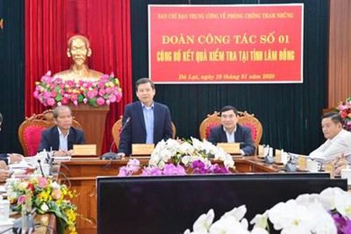 Ban chỉ đạo TƯ về phòng, chống tham nhũng làm việc tại tỉnh Lâm Đồng