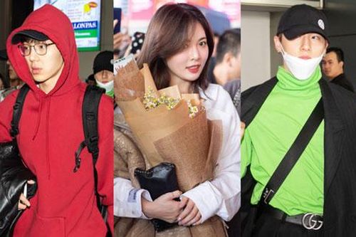 HyunA gây sốt với làn da đời thực đẹp khó tin, xinh miễn chê bên Monsta X tại sân bay Tân Sơn Nhất