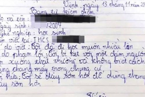 Cười ngất với bản tự kiểm điểm nêu lí do đi học muộn: 'Tôi bị kẹt với một đám người không biết dùng thang máy chung cư'