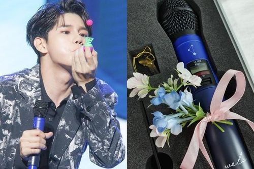 Ong Seong Wu dùng micro fan Việt tặng để biểu diễn trong suốt buổi fan meeting