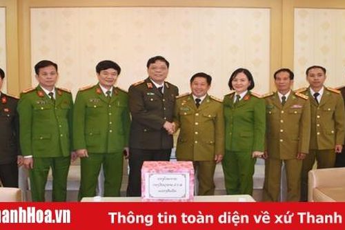 Công an tỉnh Hủa Phăn (Lào) thăm và chúc Tết CBCS Công an Thanh Hóa