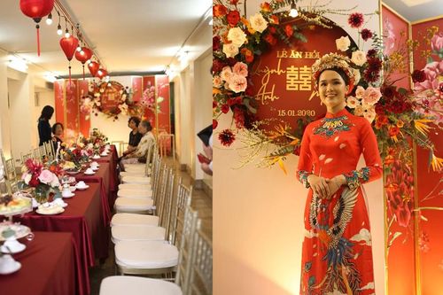 Cô dâu Quỳnh Anh xuất hiện rạng rỡ trong lễ ăn hỏi, dân mạng 'trầm trồ' vì khung cảnh quá sang trọng