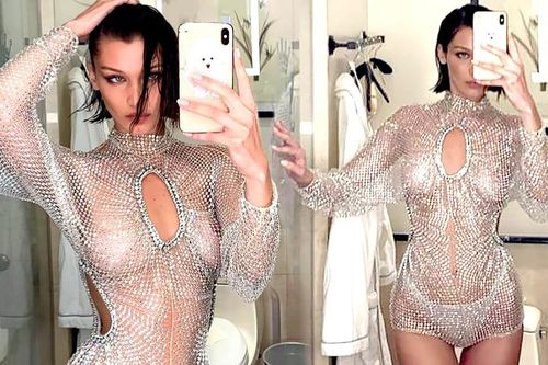 Bella Hadid mặc xuyên thấu tôn đường cong 'nảy lửa'