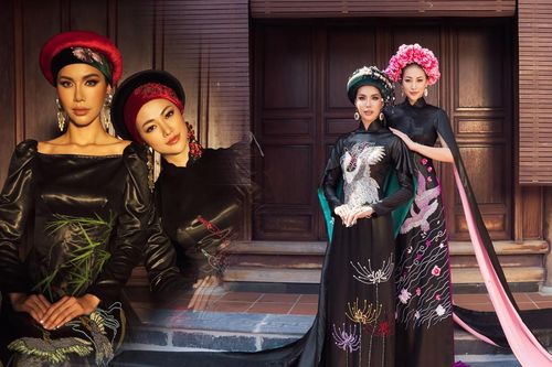 Chị em hoa hậu Minh Tú - Phương Khánh diện áo dài đẹp quyền lực: Thần thái sắc sảo như nữ hoàng