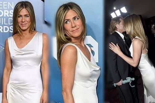 Jennifer Aniston 'quên' nội y, mừng rỡ ôm chồng cũ Brad Pitt