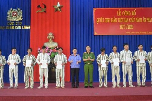 467 phạm nhân được giảm thời hạn chấp hành án phạt tù đợt Tết Nguyên đán Canh Tý năm 2020