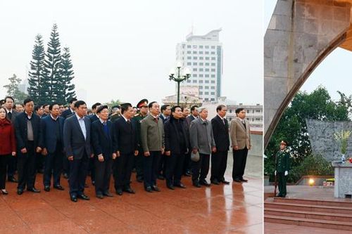 Đoàn công tác của tỉnh dâng hương tưởng niệm Chủ tịch Hồ Chí Minh và các Anh hùng liệt sĩ