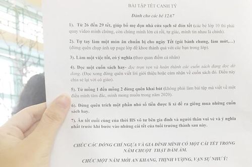 7 bài tập về nhà dịp Tết khiến học sinh bất ngờ
