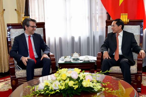 Thứ trưởng Thường trực Bộ Ngoại giao Bùi Thanh Sơn tiếp Đại sứ EU tại Việt Nam