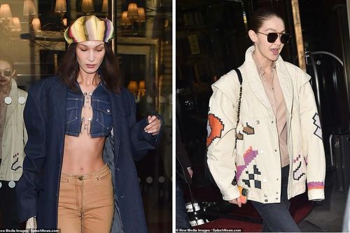 Bella Hadid mặc áo siêu ngắn hở gần hết thân trên, sang chảnh ăn đứt chị gái