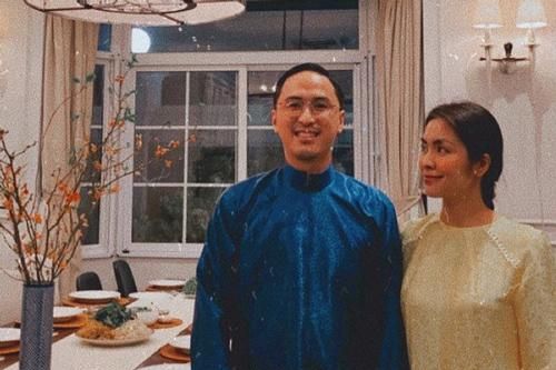 Tăng Thanh Hà khoe nhan sắc đẹp mặn mà bên cạnh Louis Nguyễn trong bữa tiệc ngày 29 Tết của 'gia đình triệu đô'