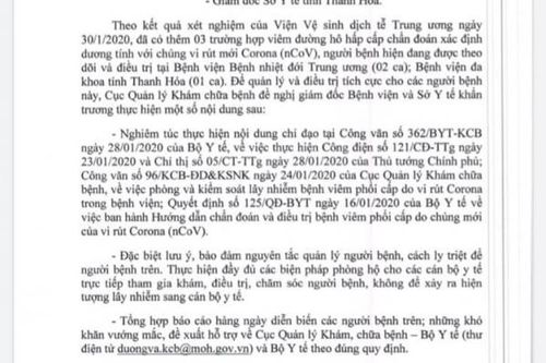Bộ Y tế: Bệnh viện phải quản lý, cách ly triệt để người bệnh nCoV