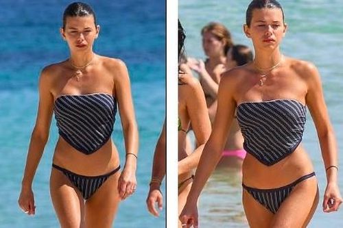 Chân dài Victoria's Secret mặc áo tắm lạ mắt, dáng đẹp như tạc tượng ở biển