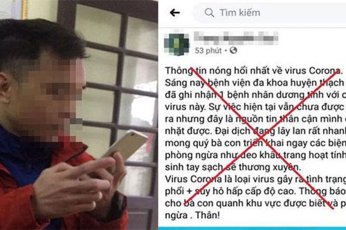 Tung tin sai sự thật về nCoV trên Facebook, nam thanh niên bị phạt 12,5 triệu đồng