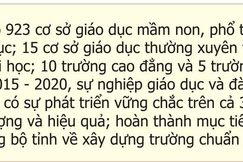 Tiếp tục đổi mới căn bản, toàn diện sự nghiệp giáo dục và đào tạo của tỉnh