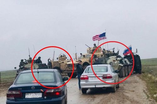 Xe bọc thép BTR-82A của Nga né thiết giáp Mỹ tại Syria